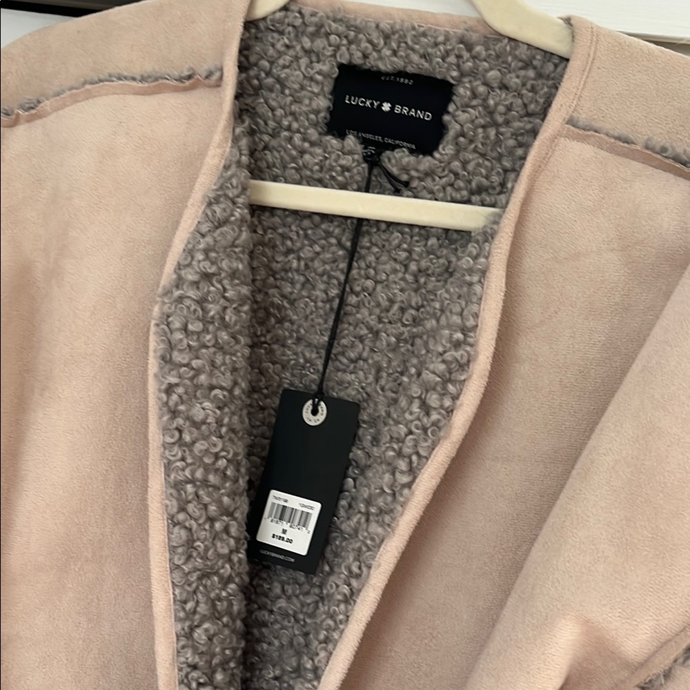 Lucky Brand Tan and Gray Teddy Jacket - Picture 3 of 9